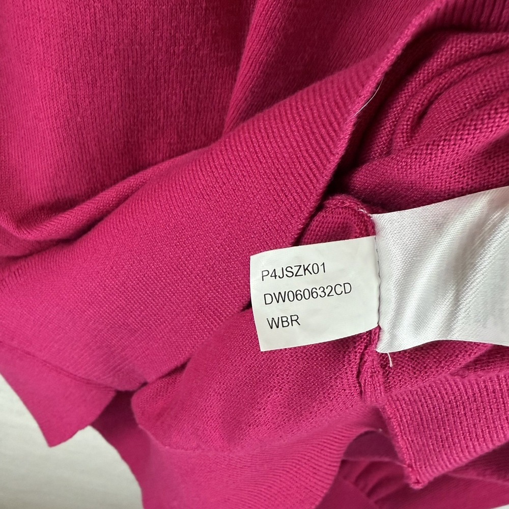 DKNY Vintage Sweater Zipper Shoulder Hot Pink 80's Barbie core Sz M* - Picture 11 of 11